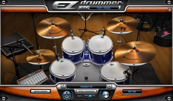 EZdrummer enthält ein universelles Rock/Pop-Drumset