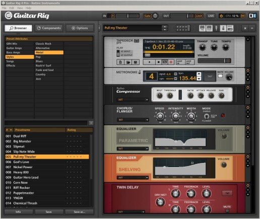 -- GuitarRig 4 - Pro - User Interface --