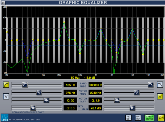 Lawo Graphic EQ - (die grauen Streifen sind ein Grafik Bug)