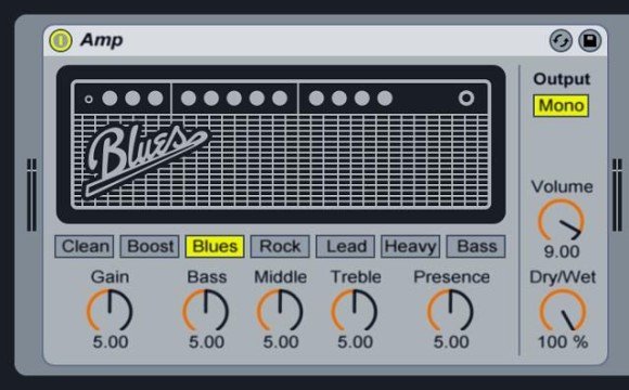 Ableton Amp Plug-in Ansicht