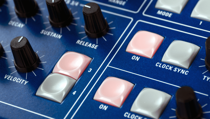 Druckknöpfe des Groove Synthesis 3rd WAVE Synthesizer
