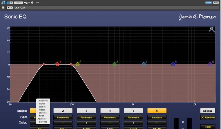 MH Sonic EQ -Filtertypen