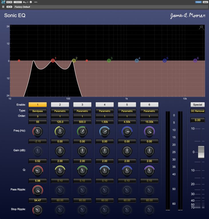 4 Sonic EQ Pass-Ripple Parameter