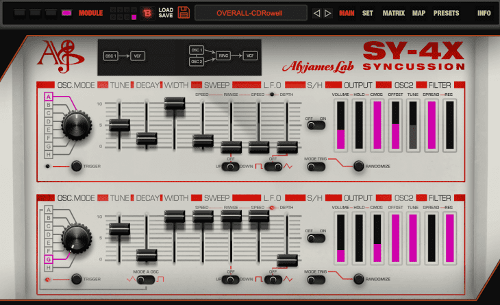 Aly James SY-4x Plug-in nach Pearl Syncussion