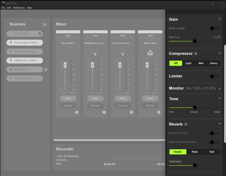 Shure MOTIV Mix Einstellungen MV7 Plus