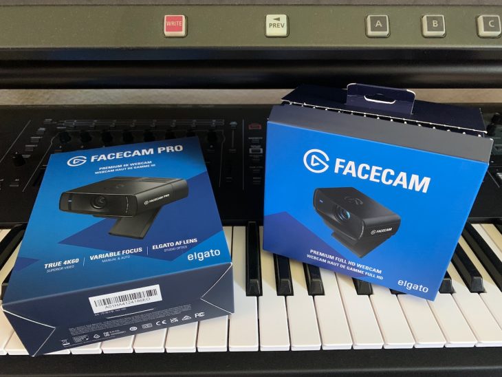 Elgato Facecam Pro und Facecam MK2 Produktverpackungen Keyboard