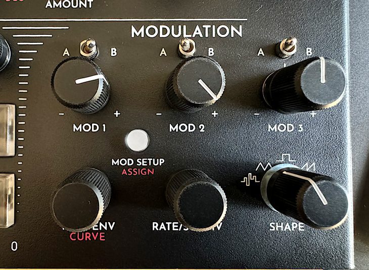 Modulations-Sektion des Gamechanger Audio Motor Synth MKII