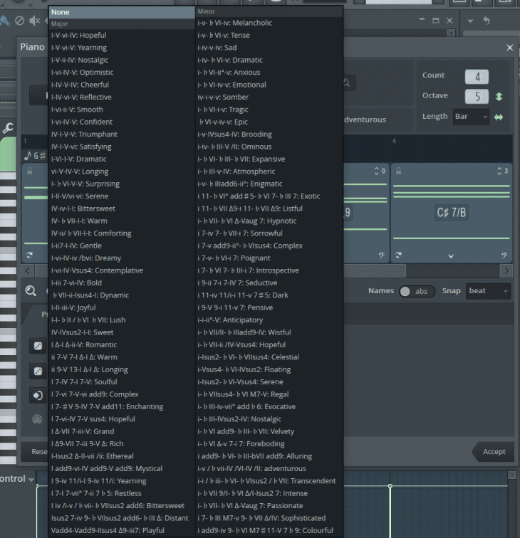 Imageline FL Studio 2024 - Chord Progression Tool Presets