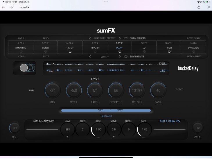 OSC Audio sumFX iOS bucketDelay