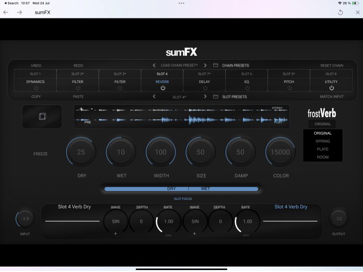 OSC Audio sumFX iOS frostVerb