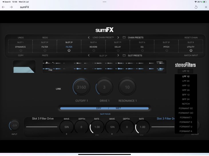 OSC Audio sumFX iOS stereoFilters