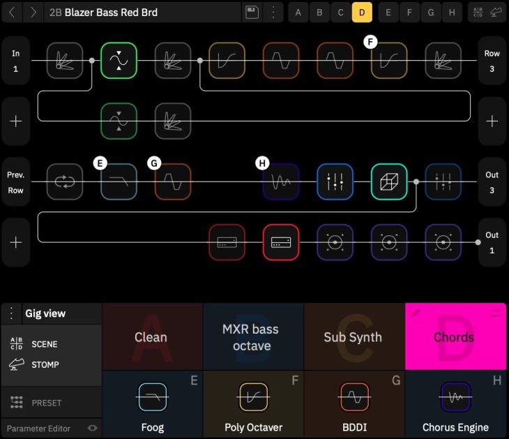 Signalchain des Multieffektgeräts von neural dsp