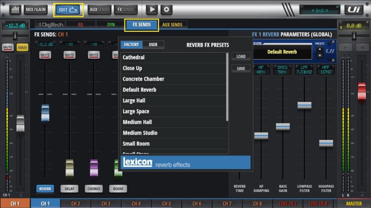 Soundcraft Ui12 Digitalmixer Workshop Effekte Hall Lexicon