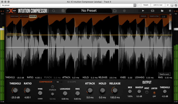 Studio-Kompressoren-Plug-Ins im Vergleich - AIXDSP Intuition Compressor