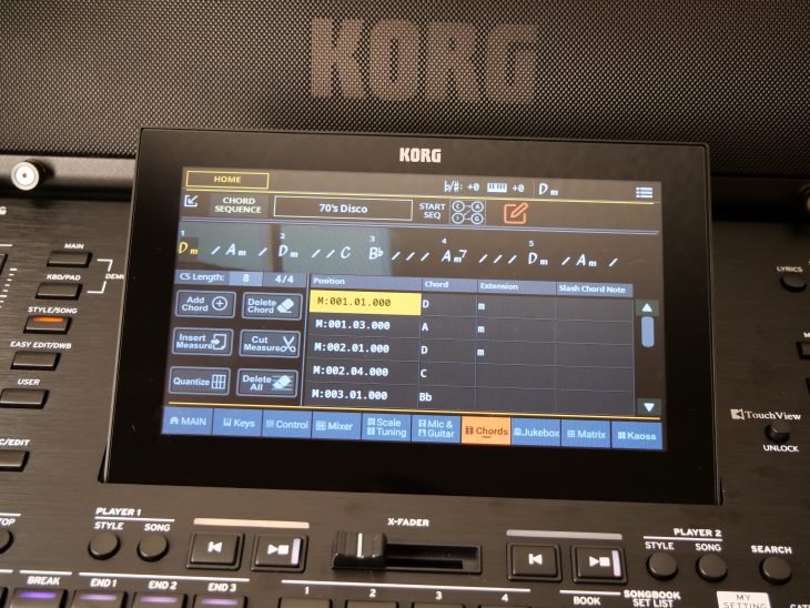 Test Korg Pa5x OS 1.3.0 Update Akkordeditor