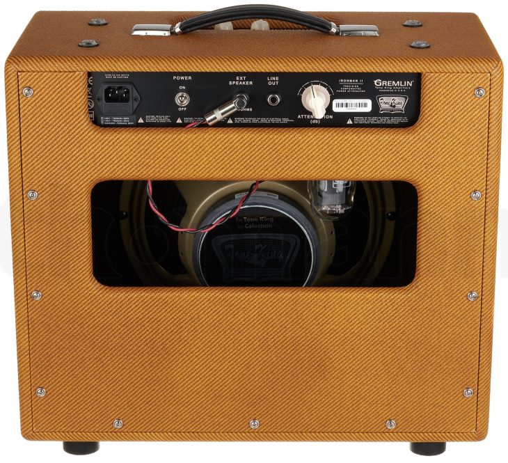 Tone King Gremlin 70th Anniversary Tweed von hinten vor weissem Hintergrund